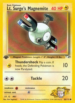 Lt. Surge's Magnemite (80) - 80/132 [Gym Heroes] Unlimited