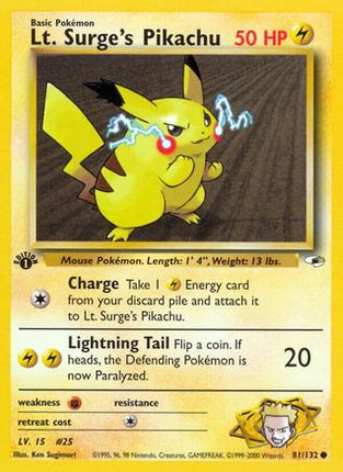 Lt. Surge's Pikachu - 81/132 [Gym Heroes] Unlimited