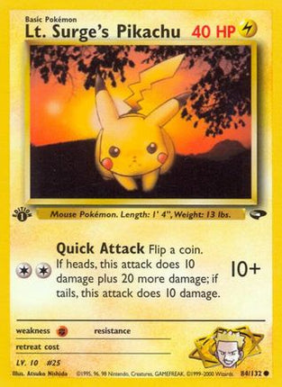 Lt. Surge's Pikachu - 84/132 [Gym Challenge] Unlimited