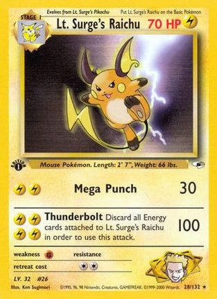 Lt. Surge's Raichu - 28/132 [Gym Heroes] 1st Edition