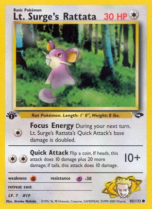 Lt. Surge's Rattata - 85/132 [Gym Challenge] Unlimited
