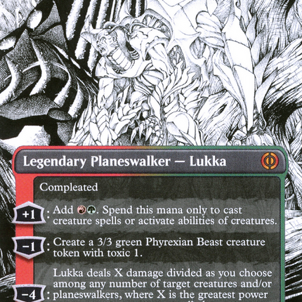 Lukka, Bound to Ruin (Showcase) (Borderless) [Phyrexia: All Will Be One]