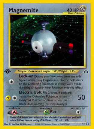 Magnemite (7) - 7/75 [Neo Discovery] 1st Edition Holofoil