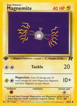 Magnemite - 60/82 [Team Rocket] 1st Edition