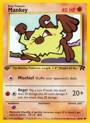 Mankey - 61/82 [Team Rocket] 1st Edition