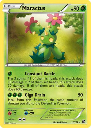 Maractus (12) - 12/114 [Black and White] Reverse Holofoil