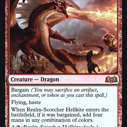 Realm-Scorcher Hellkite [Wilds of Eldraine Promos] Prerelease Foil