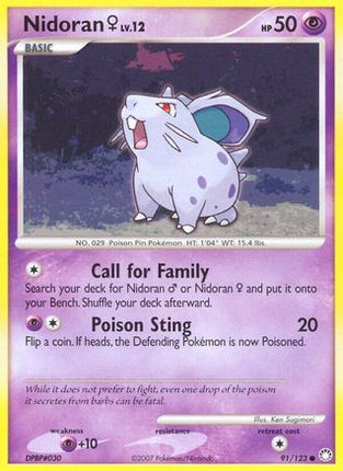 Nidoran F - 91/123 [Mysterious Treasures] Reverse Holofoil