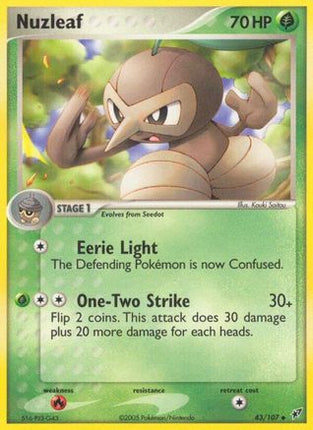 Nuzleaf - 43/107 [Deoxys] Reverse Holofoil