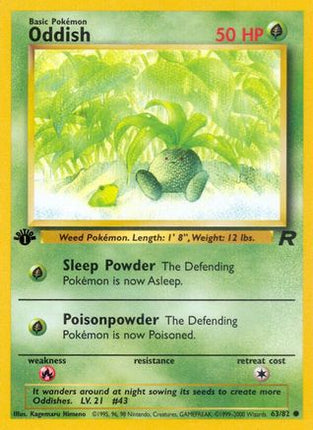 Oddish - 63/82 [Team Rocket] 1st Edition