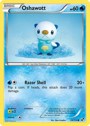 Oshawott (28) - 28/114 [Black and White] Reverse Holofoil