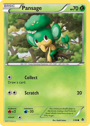 Pansage - 1/98 [Emerging Powers] Reverse Holofoil