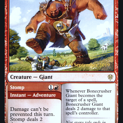 Bonecrusher Giant // Stomp [Throne of Eldraine Promos] Prerelease Foil
