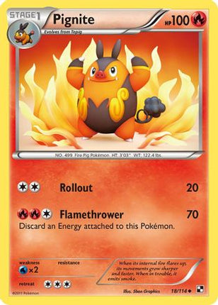 Pignite (18) - 18/114 [Black and White] Reverse Holofoil