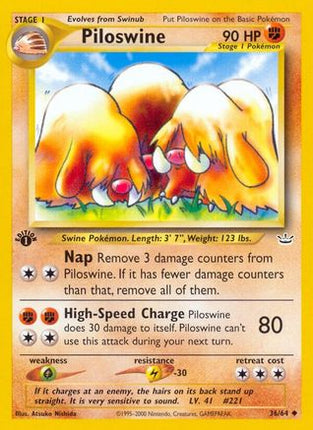 Piloswine - 36/64 [Neo Revelation] 1st Edition