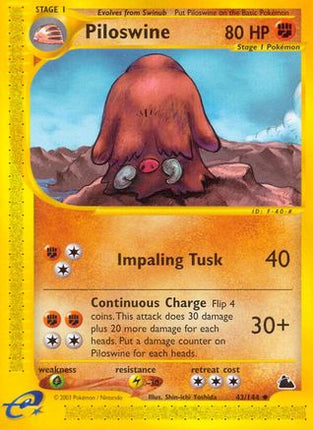 Piloswine (43) - 43/144 [Skyridge] Reverse Holofoil
