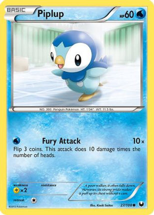 Piplup - 27/108 [Dark Explorers] Reverse Holofoil