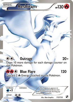Reshiram (113 Full Art) - 113/114 [Black and White] Holofoil