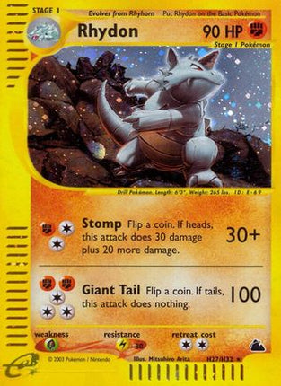 Rhydon (H27) - H27/144 [Skyridge] Holofoil