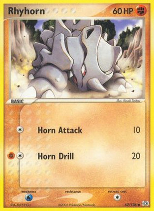 Rhyhorn - 62/106 [Emerald] Reverse Holofoil