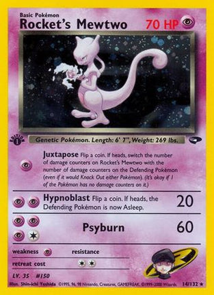 Rocket's Mewtwo - 14/132 [Gym Challenge] 1st Edition Holofoil