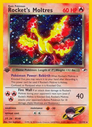 Rocket's Moltres - 12/132 [Gym Heroes] Unlimited Holofoil