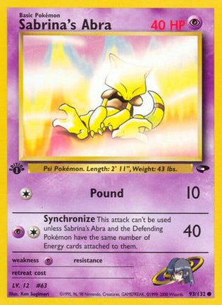 Sabrina's Abra (93) - 93/132 [Gym Challenge] Unlimited
