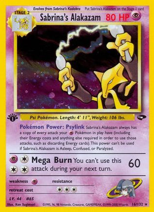Sabrina's Alakazam - 16/132 [Gym Challenge] 1st Edition Holofoil