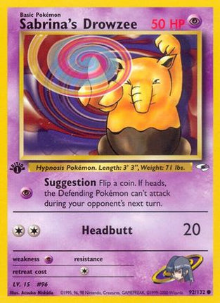 Sabrina's Drowzee - 92/132 [Gym Heroes] 1st Edition