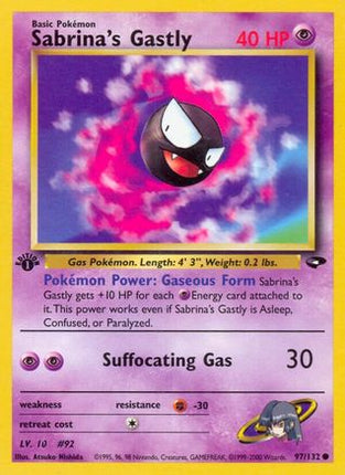 Sabrina's Gastly (97) - 97/132 [Gym Challenge] 1st Edition