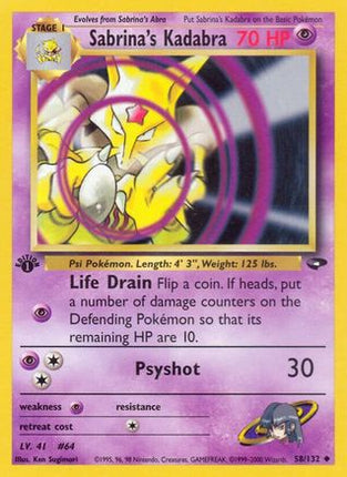 Sabrina's Kadabra - 58/132 [Gym Challenge] 1st Edition
