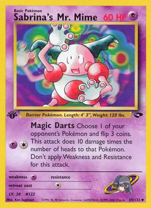 Sabrina's Mr. Mime - 59/132 [Gym Challenge] 1st Edition