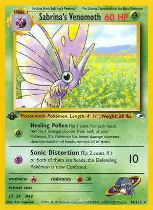 Sabrina's Venomoth - 34/132 [Gym Heroes] 1st Edition