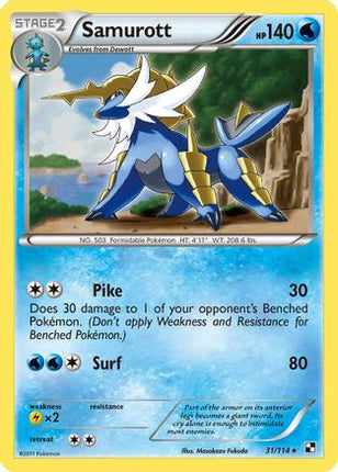 Samurott (31) - 31/114 [Black and White] Holofoil