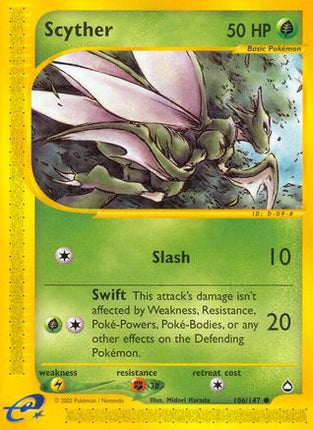 Scyther (106) - 106/147 [Aquapolis] Reverse Holofoil