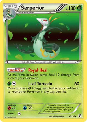 Serperior (6) - 6/114 [Black and White] Holofoil