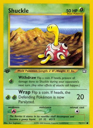 Shuckle - 72/111 [Neo Genesis] 1st Edition