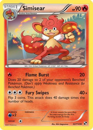 Simisear - 22/114 [Black and White] Reverse Holofoil