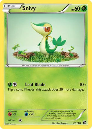 Snivy (2) - 2/114 [Black and White] Reverse Holofoil