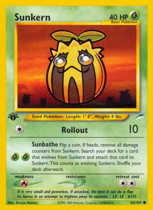 Sunkern - 83/105 [Neo Destiny] 1st Edition