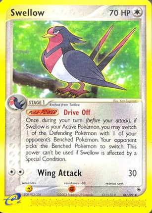 Swellow - 46/109 [Ruby and Sapphire] Reverse Holofoil
