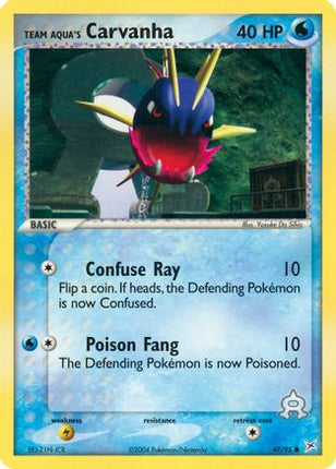 Team Aqua's Carvanha - 47/95 [Team Magma vs Team Aqua] Reverse Holofoil
