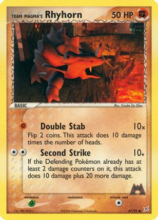 Team Magma's Rhyhorn - 67/95 [Team Magma vs Team Aqua] Reverse Holofoil