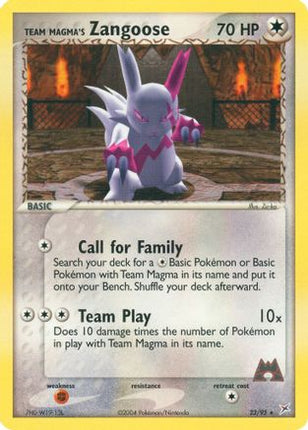 Team Magma's Zangoose - 23/97 [Team Magma vs Team Aqua] Reverse Holofoil