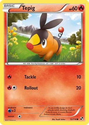 Tepig (15) - 15/114 [Black and White] Reverse Holofoil