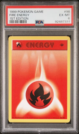 1999 Pokemon Game Fire Energy #98 1st Edition PSA EX-MT 6