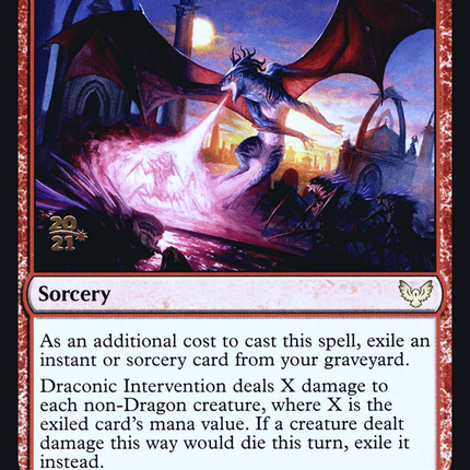 Draconic Intervention [Strixhaven: School of Mages Promos] Prerelease Foil