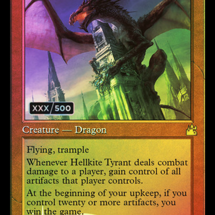 Hellkite Tyrant (Retro) [Ravnica Remastered] Serialized Foil