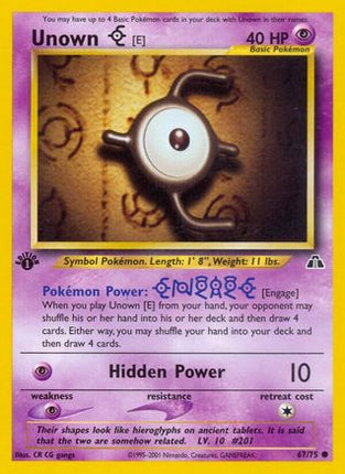 Unown [E] - 67/75 [Neo Discovery] 1st Edition