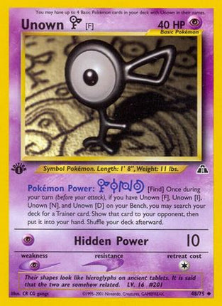 Unown [F] - 48/75 [Neo Discovery] 1st Edition